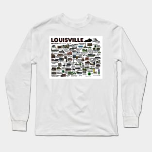 Louisville Kentucky Map Art Long Sleeve T-Shirt